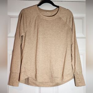 Women's Tan Casual Long Sleeve Top L